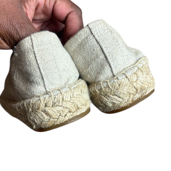 Soludos Tan Cream Canvas Espadrilles French Bulldogs Sz 7.5 NWOT - Picture 8 of 10